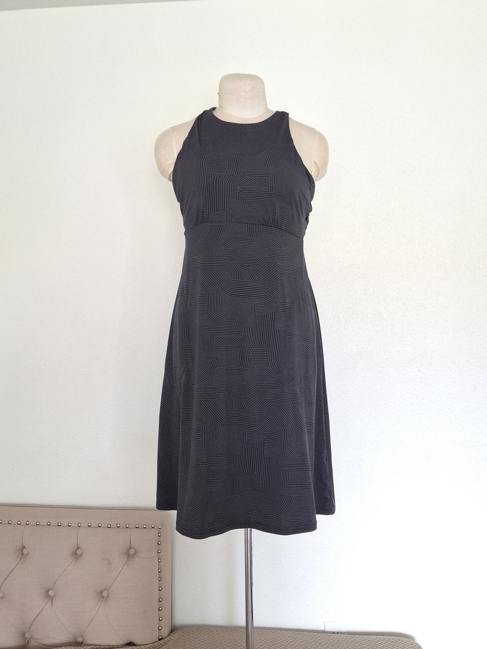 Prana Black Sleeveless A-Line Midi Dress NWT Medium